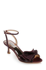 Wine Satin | Remi Statement Kitten Heel Front Side