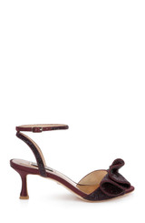 Wine Satin | Remi Statement Kitten Heel Side