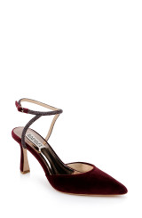 Wine Velvet | Kamilah Pointed Toe Stiletto Front Side