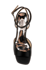 Black | Infinity Satin Block Heels with Ankle Strap