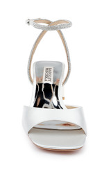 Soft White | Infinity Satin Block Heels with Ankle Strap