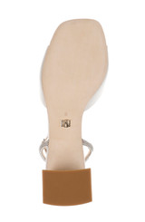 Soft White | Infinity Satin Block Heels with Ankle Strap