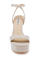 Gold Glitter | Caia Platform Sandal with Heart-Shaped Buckle Front 