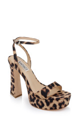 Natural Leopard | Caia Platform Sandal with Heart-Shaped Buckle Front Side