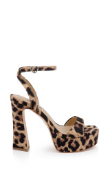 Natural Leopard | Caia Platform Sandal with Heart-Shaped Buckle Side