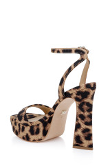 Natural Leopard | Caia Platform Sandal with Heart-Shaped Buckle Back Side