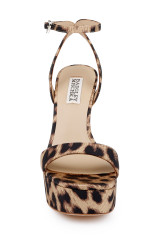 Natural Leopard | Caia Platform Sandal with Heart-Shaped Buckle Front