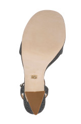 Pewter Glitter | Caia Platform Sandal with Heart-Shaped Buckle Sole 