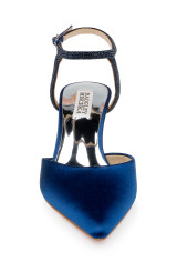 Blue | Autumn Ankle Strap Kitten Heel Pumps Front