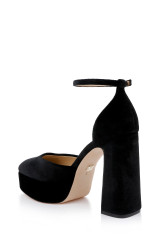 Black Velvet | Jayda Platform Pumps Back Side