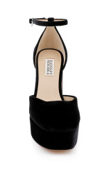 Black Velvet | Jayda Platform Pumps Front