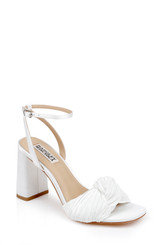 White | Dafne Open Toe Block Heel Sandals Front Side