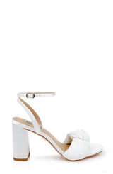 White | Dafne Open Toe Block Heel Sandals Side