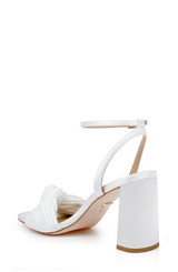 White | Dafne Open Toe Block Heel Sandals Back Side