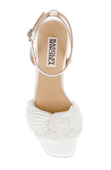 White | Dafne Open Toe Block Heel Sandals Top