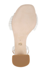 White | Dafne Open Toe Block Heel Sandals Sole