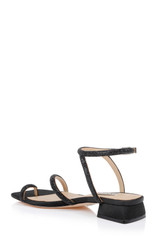 Black Crepe | Dakotah Low Block Sandals Back Side