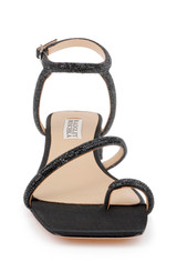 Black Crepe | Dakotah Low Block Sandals Front