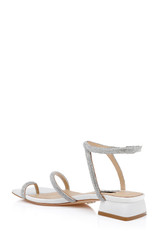 White Crepe | Dakotah Low Block Sandals Back Side