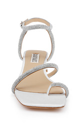 White Crepe | Dakotah Low Block Sandals Front