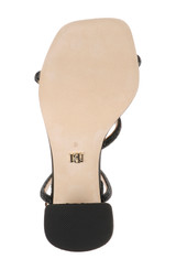 Black Crepe | Dalilah Strappy Bock Heel Sandals Sole