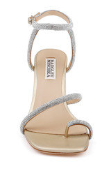 Gold Leather | Dalilah Strappy Bock Heel Sandals Front