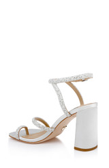 White | Dalilah Strappy Bock Heel Sandals Back Side