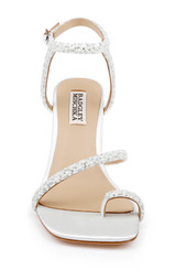 White | Dalilah Strappy Bock Heel Sandals Front