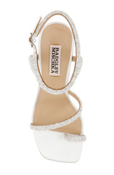 White | Dalilah Strappy Bock Heel Sandals Top