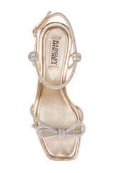 Gold Leather | Dandelion Ankle Strap Kitten Heel Sandals Top