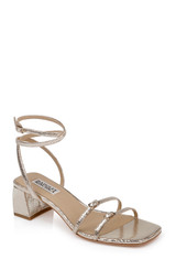 Gold Lizard | Dania Ankle Strap Low Block Sandals Front Side