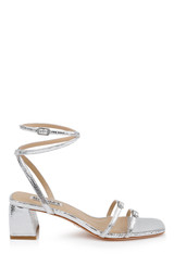 Silver Lizard | Dania Ankle Strap Low Block Sandals Side
