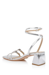 Silver Lizard | Dania Ankle Strap Low Block Sandals Back Side