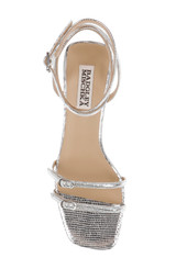 Silver Lizard | Dania Ankle Strap Low Block Sandals Top