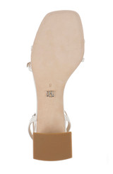 White Leather | Dania Ankle Strap Low Block Sandals Sole