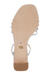 Silver Iridescent | Debora T-Strap Block Heel Sandals Sole