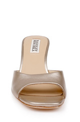 Champagne Leather | Draya Open Toe Mid Heel Mules Front