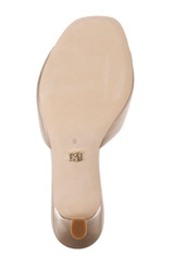 Champagne Leather | Draya Open Toe Mid Heel Mules Sole