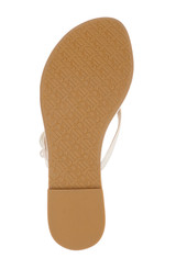 White Leather | Dyana Pearl Embellished Thong Sandals Sole