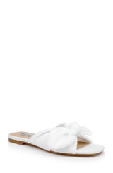 White | Darla Flat Slide Sandals Front Side