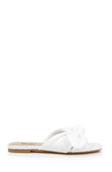 White | Darla Flat Slide Sandals Side