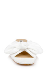 White | Darla Flat Slide Sandals Front