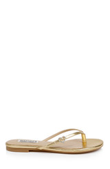Gold Leather | Dynah Leather Thong Sandals Side