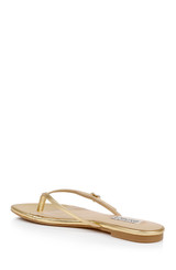 Gold Leather | Dynah Leather Thong Sandals Back Side