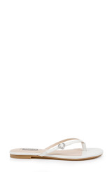 White Leather | Dynah Leather Thong Sandals Side