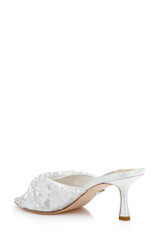 White Sequins | Gailea Heeled Sequin Mules Back Side