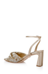 Champagne | Gema Sequin Block Heel Sandals Back Side