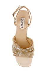 Champagne | Gema Sequin Block Heel Sandals Top