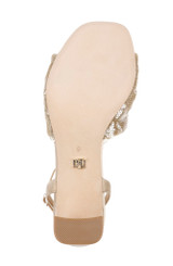 Champagne | Gema Sequin Block Heel Sandals Sole