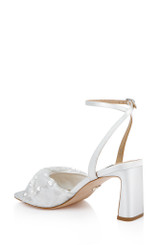 White Sequins | Gema Sequin Block Heel Sandals Back Side